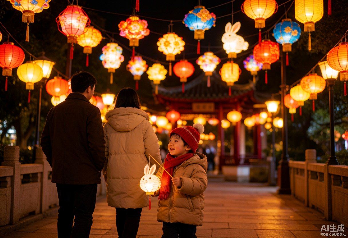 广州中秋灯会|亲子赏灯夜游 广州中秋灯会亲子家庭提灯笼逛彩灯夜景
