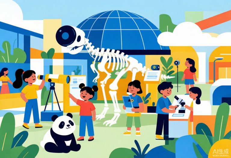 广州双节带娃出行插画：一家三口收拾行李在地铁站准备亲子出游