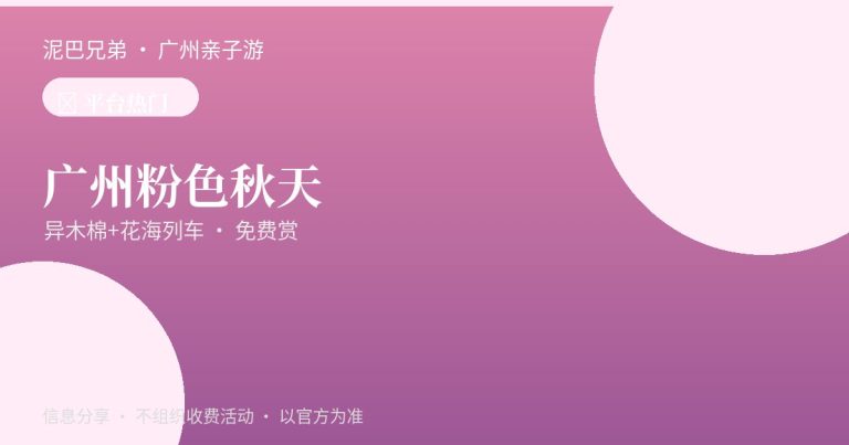 广州秋天异木棉花海与粉色有轨电车，亲子家庭赏花拍照